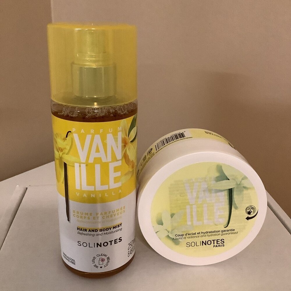 Solinotes Vanilla Hair Body Mist & Luminous Body Balm - 100% Authentic New